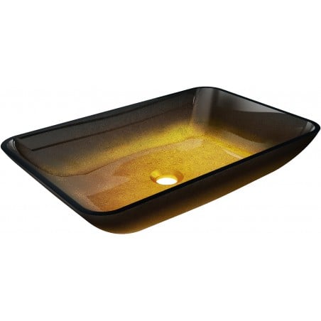 Mexen Megan sklenené umývadlo na dosku 56 x 36 cm, tmavé zlaté - 24135651