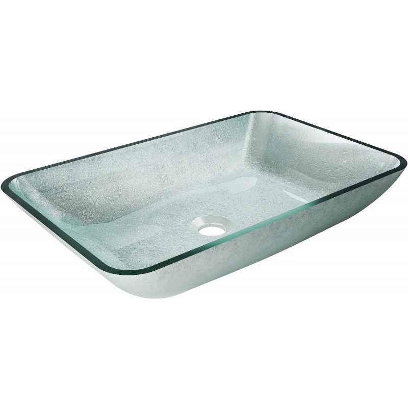 Mexen Megan sklenené umývadlo na pracovnú dosku 56 x 36 cm, strieborné - 24135611