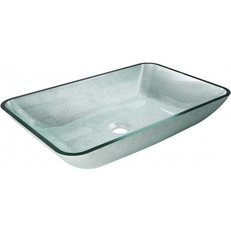 Mexen Megan sklenené umývadlo na pracovnú dosku 56 x 36 cm, strieborné - 24135611