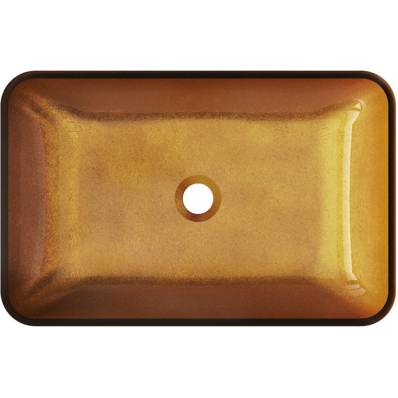 Mexen Megan sklenené umývadlo na dosku 56 x 36 cm, zlaté - 24135650