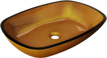 Mexen Araks sklenené umývadlo na doske 54 x 39 cm, zlaté - 24155450