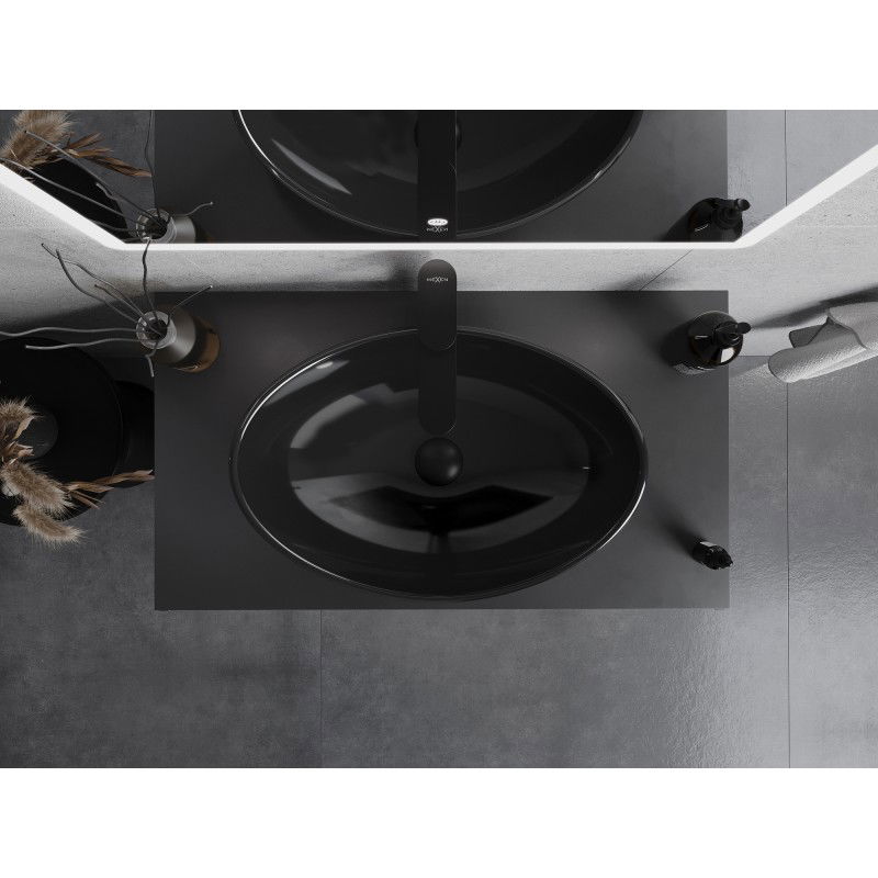 Mexen Sonia sklenené umývadlo na dosku 54 x 37 cm, čierne - 24145470