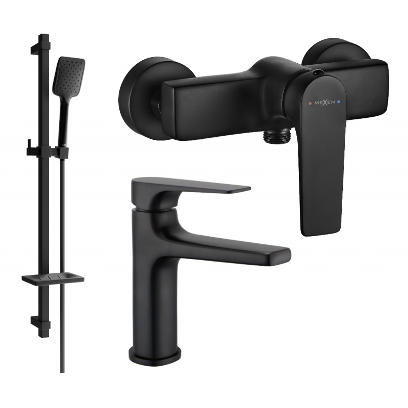 Mexen Lynx DQ62 sprchová sada, čierna - 745904DQ62-70
