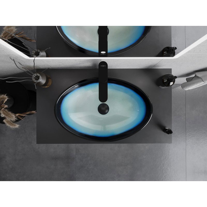 Mexen Sonia sklenené umývadlo na dosku 54 x 37 cm, modré - 24145447