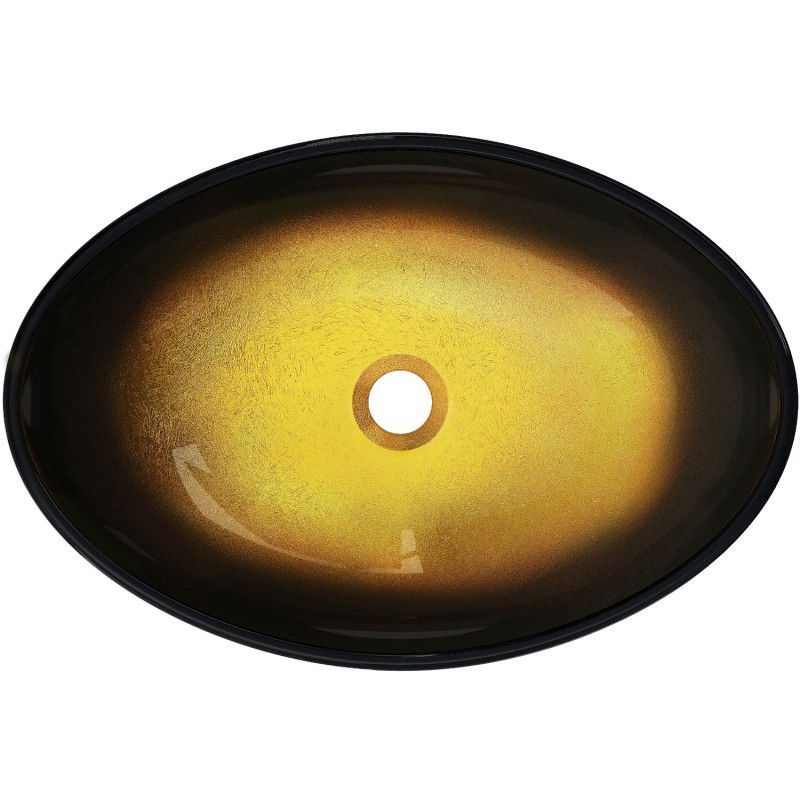 Mexen Sonia sklenené umývadlo na dosku 54 x 37 cm, tmavá zlatá - 24145451