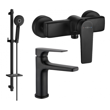 Mexen Lynx DQ40 sprchový set, čierny - 745904DQ40-70