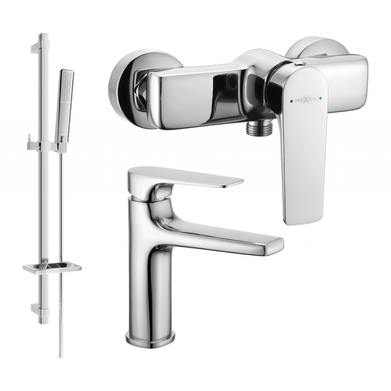 Mexen Lynx DQ72 sprchový set, chróm - 745904DQ72-00