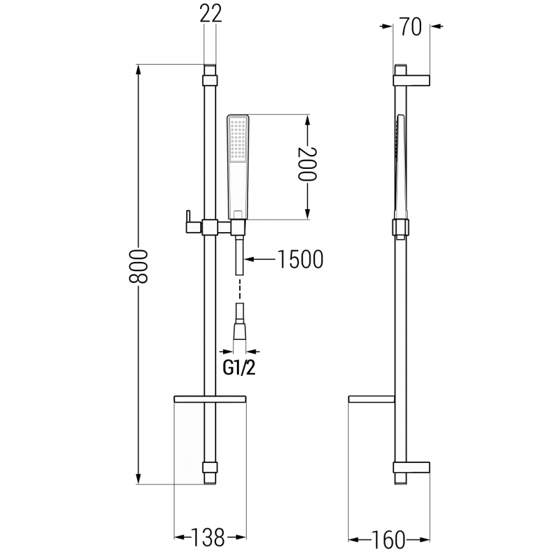 Mexen Lynx DQ72 sprchová sada, chróm - 745904DQ72-00