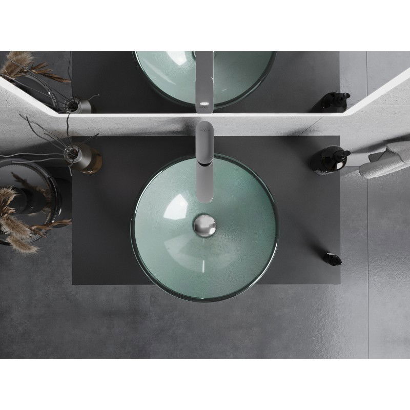 Mexen Mira sklenené umývadlo na dosku 42 x 42 cm, strieborné - 24124211