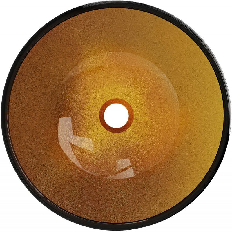 Mexen Mira sklenené umývadlo na dosku 42 x 42 cm, zlaté - 24124250