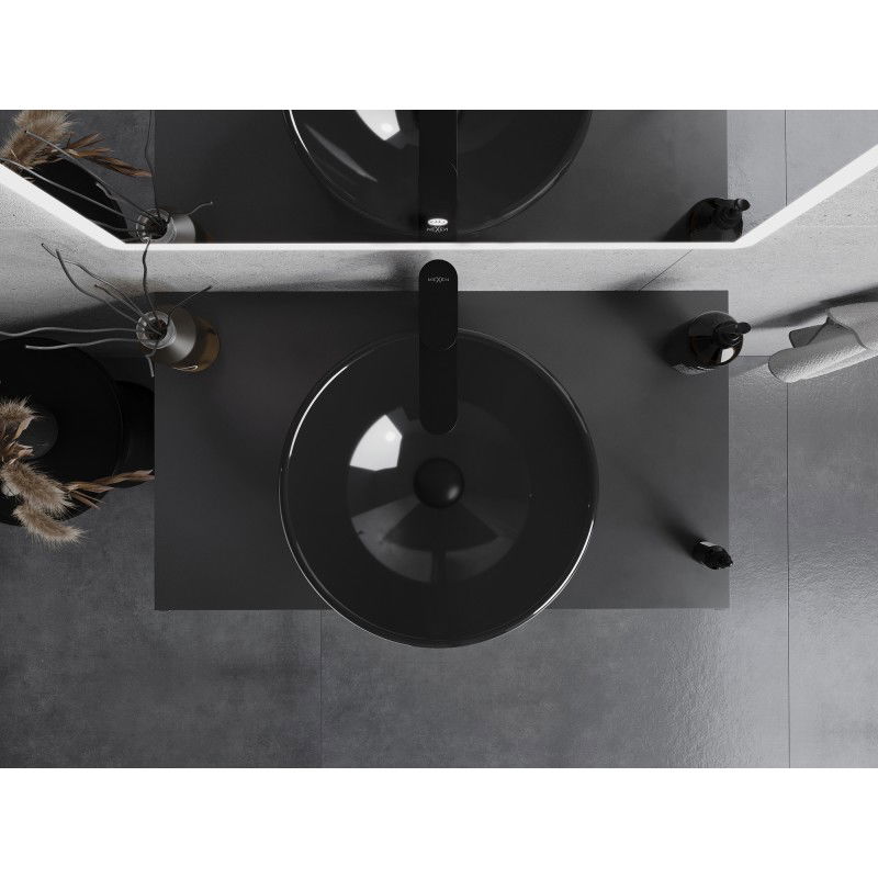 Mexen Mira sklenené umývadlo na dosku 42 x 42 cm, čierne - 24124270