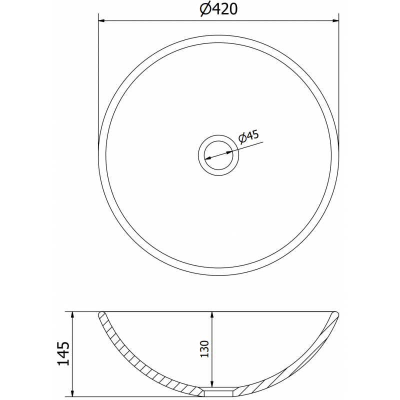 Mexen Mira sklenené umývadlo na dosku 42 x 42 cm, modré - 24124247