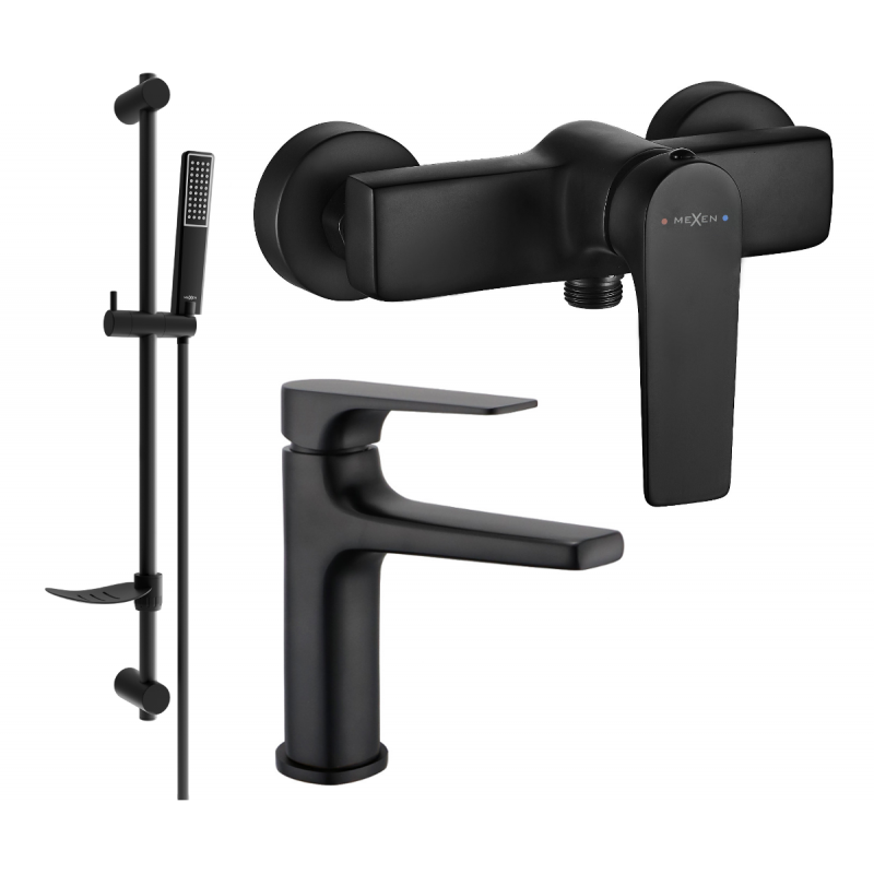Mexen Lynx DF72 sprchová sada, čierna - 745904DF72-70
