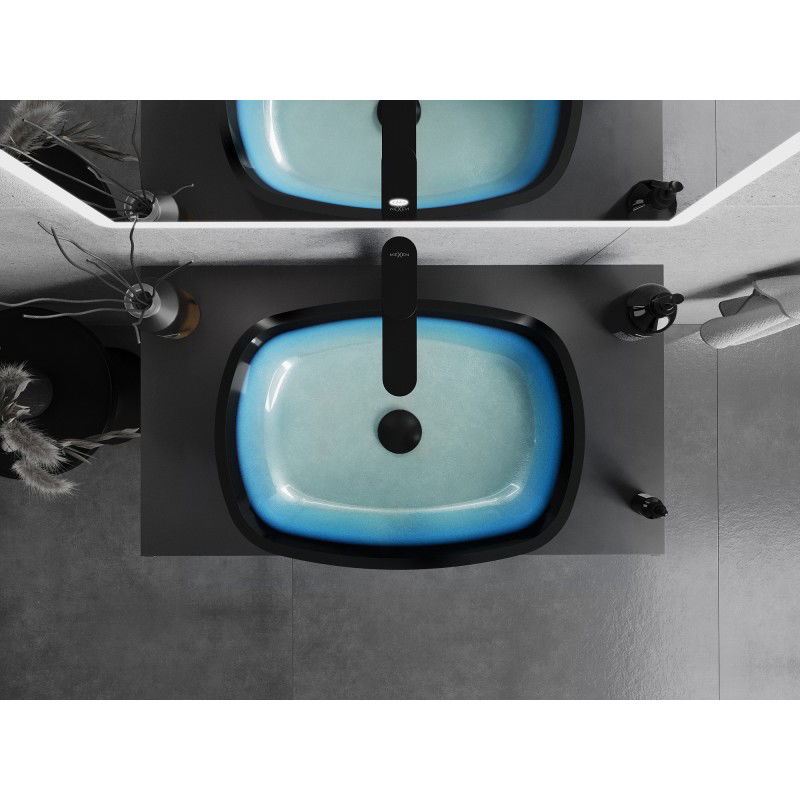 Mexen Araks sklenené umývadlo na dosku 54 x 39 cm, modré - 24155447