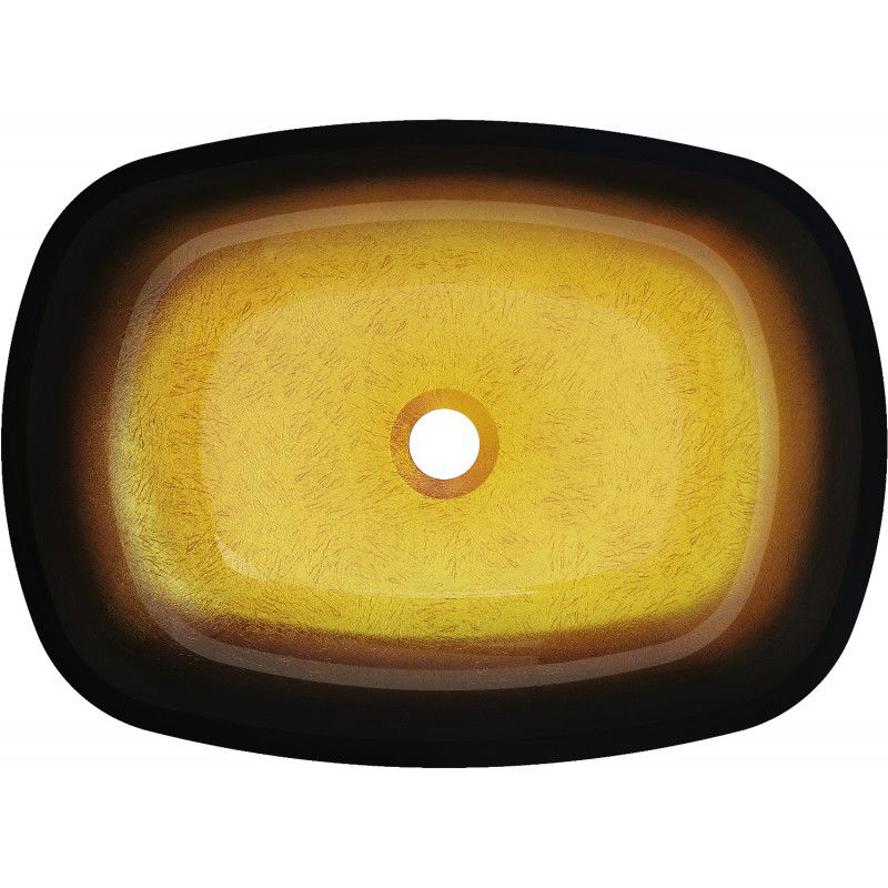 Mexen Araks sklenené umývadlo na doske 54 x 39 cm, tmavé zlaté - 24155451