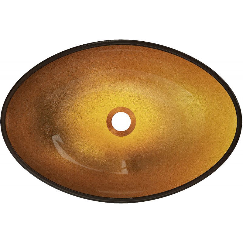 Mexen Sonia sklenené umývadlo na dosku 54 x 37 cm, zlaté - 24145450