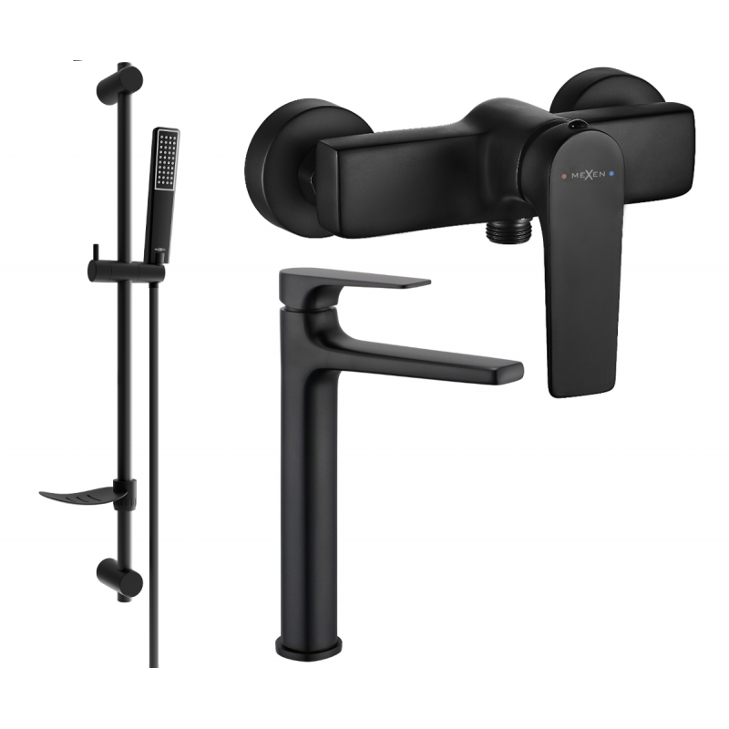 Mexen Lynx DF72 sprchový set, čierny - 745914DF72-70