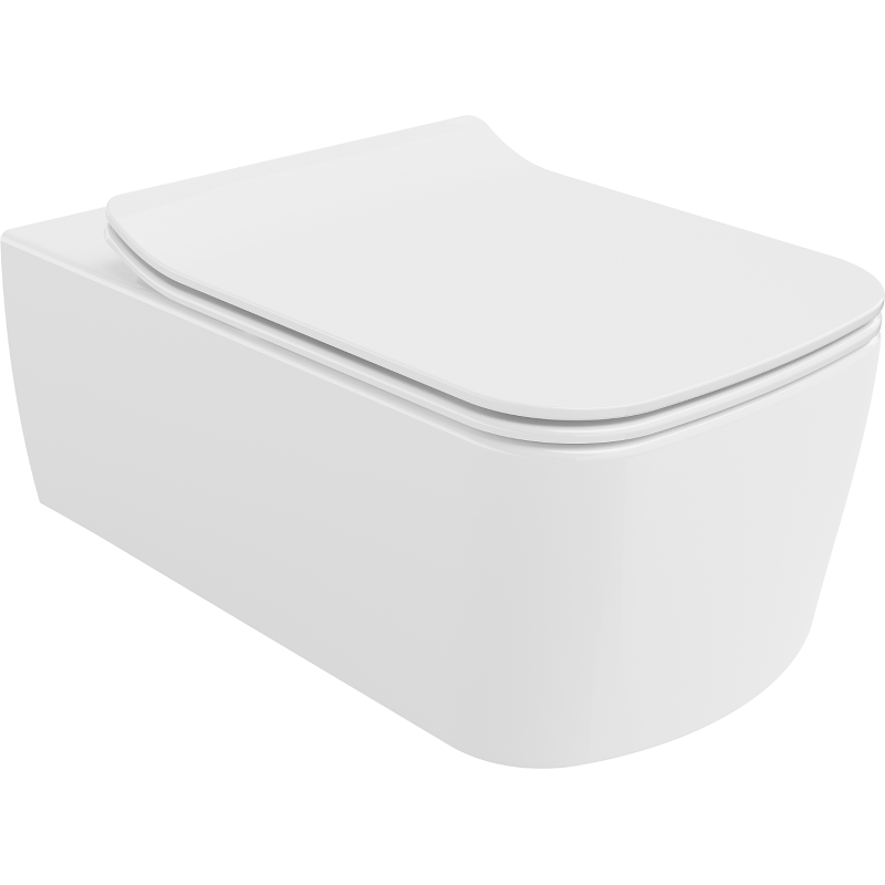 Mexen York WC misa Rimless so spomaľovacím poklopom slim, duroplast, biely lesk - 30114000