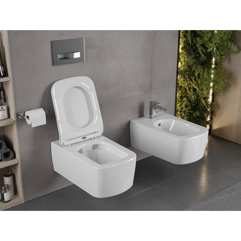 Mexen York miska wc Rimless s doskou pomaly klesajúcou slim, duroplast, biela lesk - 30114000