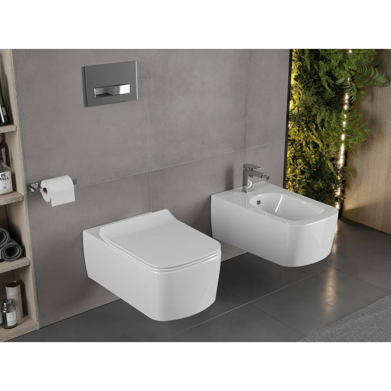 Mexen York miska wc Rimless s doskou pomaly klesajúcou slim, duroplast, biela lesk - 30114000