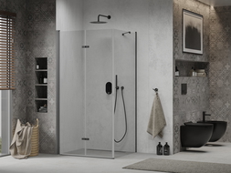 Mexen Lima skladací sprchovací kút 110 x 90 cm, priehľadný, čierny - 856-110-090-70-00