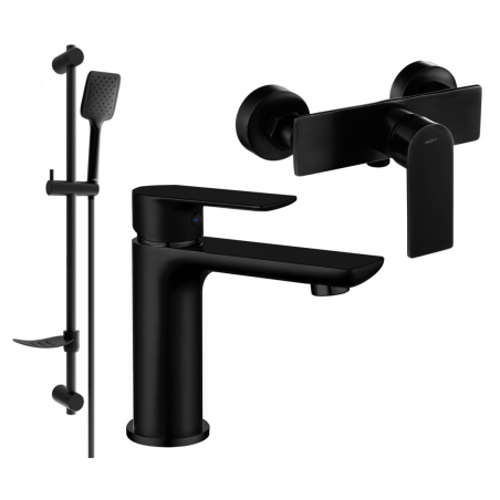 Mexen Alfa DF62 sprchová sada, čierna - 745704DF62-70