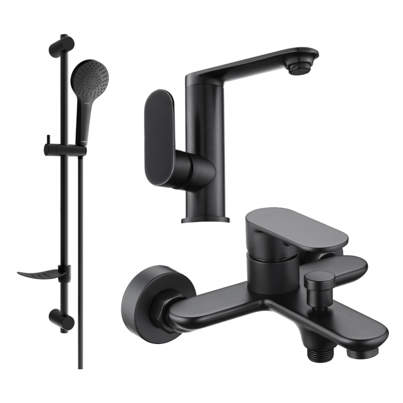 Mexen Milo DF05 vaňový set, čierny - 713053DF05-70