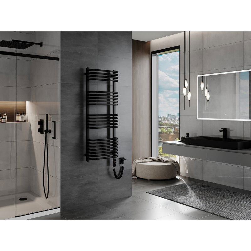 Mexen Apollo elektrický radiátor 1210 x 450 mm, 600 W, čierny - W117-1210-450-2600-70