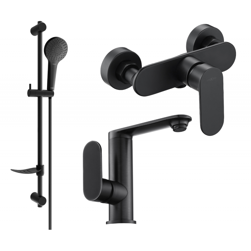 Mexen Milo DF05 sprchový set, čierny - 713054DF05-70