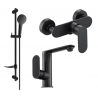 Mexen Milo DF05 sprchový set, čierny - 713054DF05-70