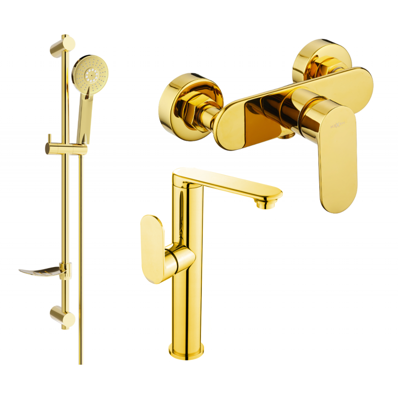 Mexen Milo DF40 sprchová sada, zlatá - 713154DF40-50