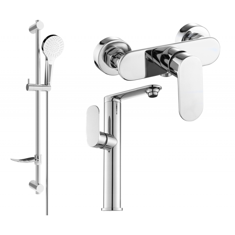 Mexen Milo DF05 sprchový set, chróm - 713154DF05-00