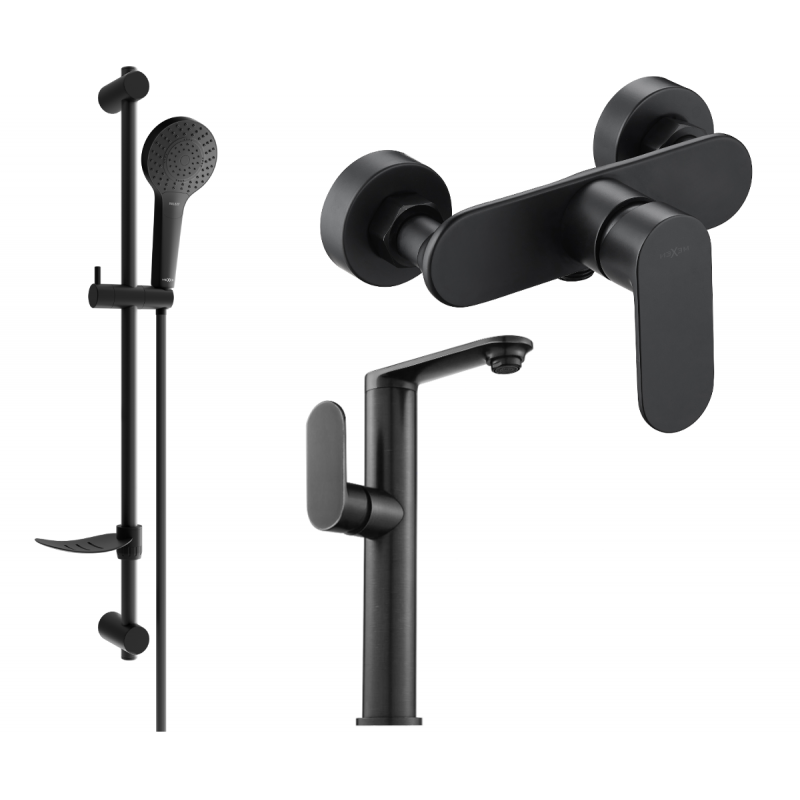 Mexen Milo DF05 sprchový set, čierny - 713154DF05-70