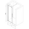 Mexen Velar posuvné sprchové dvere 140 cm, grafit, zlaté - 871-140-000-41-50