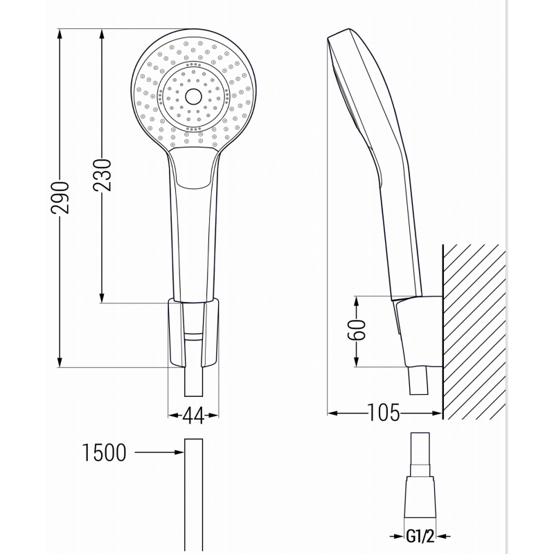 Mexen Milo R05 sada vaňová, čierna - 713153R05-70