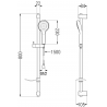 Mexen Milo DF05 sprchová batéria so sprchovým setom, chróm - 7134R05-00