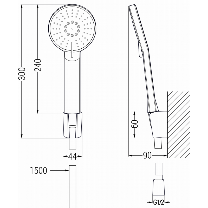 Mexen Milo R40 vaňová batéria so sprchovou súpravou, zlatá - 7133R40-50