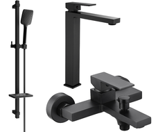 Mexen Uno DQ62 vaňový set, čierny - 71413DQ62-70