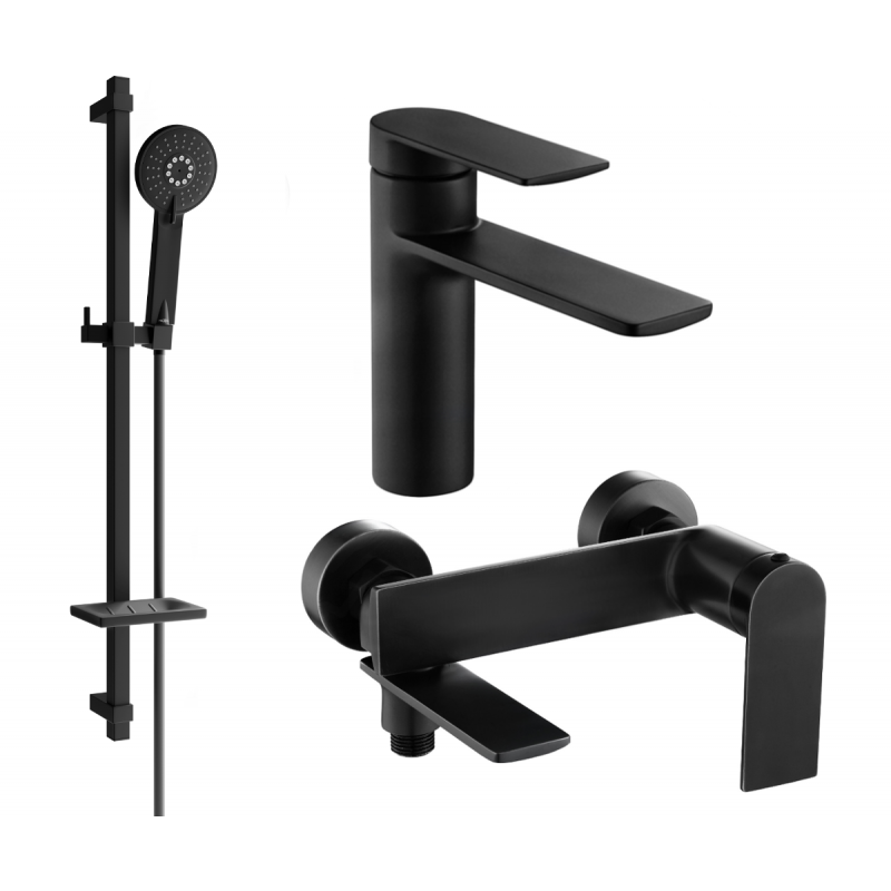 Mexen Zero DQ40 kúpeľňová súprava, čierna - 71103DQ40-70