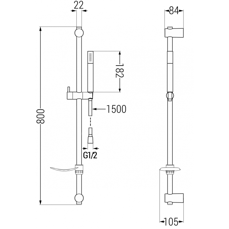 Mexen Zero DF70 sprchová súprava, chróm - 71104DF70-00