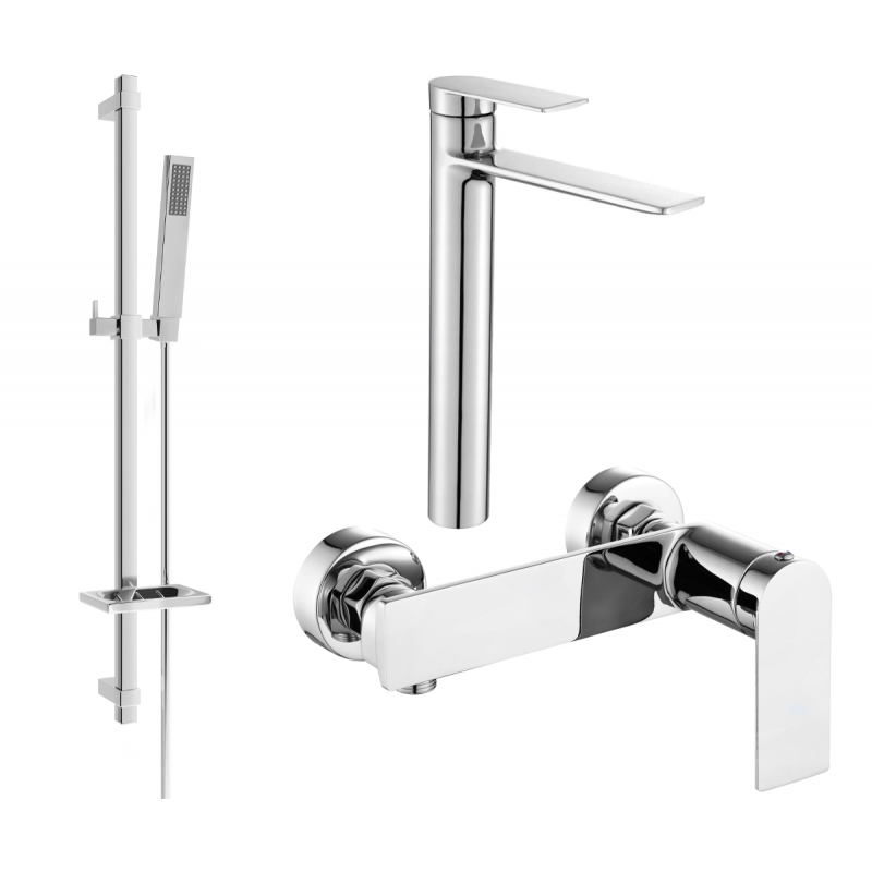 Mexen Zero DQ02 sprchová súprava, chróm - 71114DQ02-00