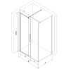 Mexen Velar posuvný sprchový kút 100 x 90 cm, mráz, kartáčovaná pištoľová šedá - 871-100-090-31-66