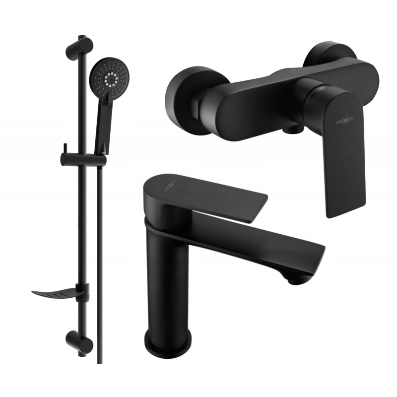 Mexen Royo DF40 sprchová sada, čierna - 72204DF40-70
