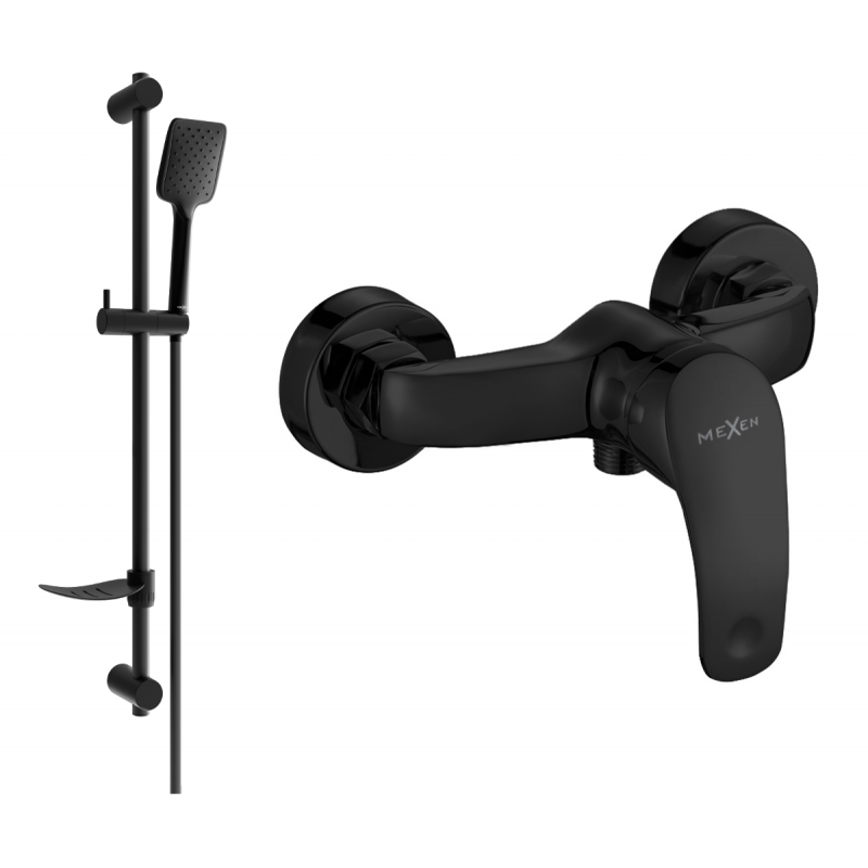 Mexen Fabia DF62 sprchová batéria so sprchovým setom, čierna- 74654DF62-70