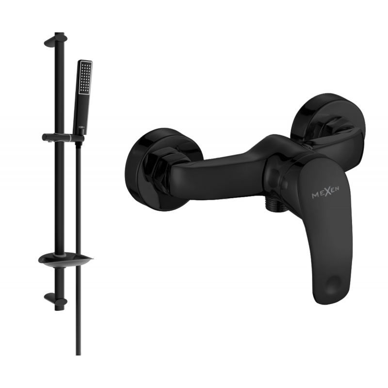 Mexen Fabia DB72 sprchová batéria so sprchovým setom, čierna - 74654DB72-70