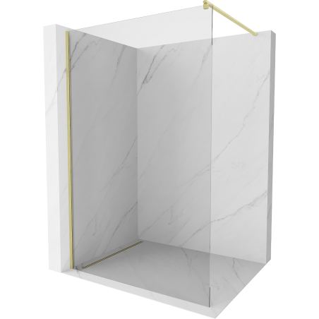 Mexen Kioto sprchová stena Walk-in 70 x 200 cm, transparentná 8 mm, zlatá kartáčovaná - 800-070-101-55-00