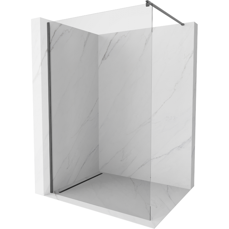Mexen Kioto sprchová zástena Walk-in 55 x 200 cm, transparent 8 mm, gun gray brúsený - 800-055-101-66-00