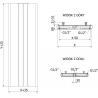 Mexen Line VR20SL radiátor doskový 1800 x 600 mm, spodné stredové pripojenie, 1308 W, antracit - W6VR20SL-180-060-66