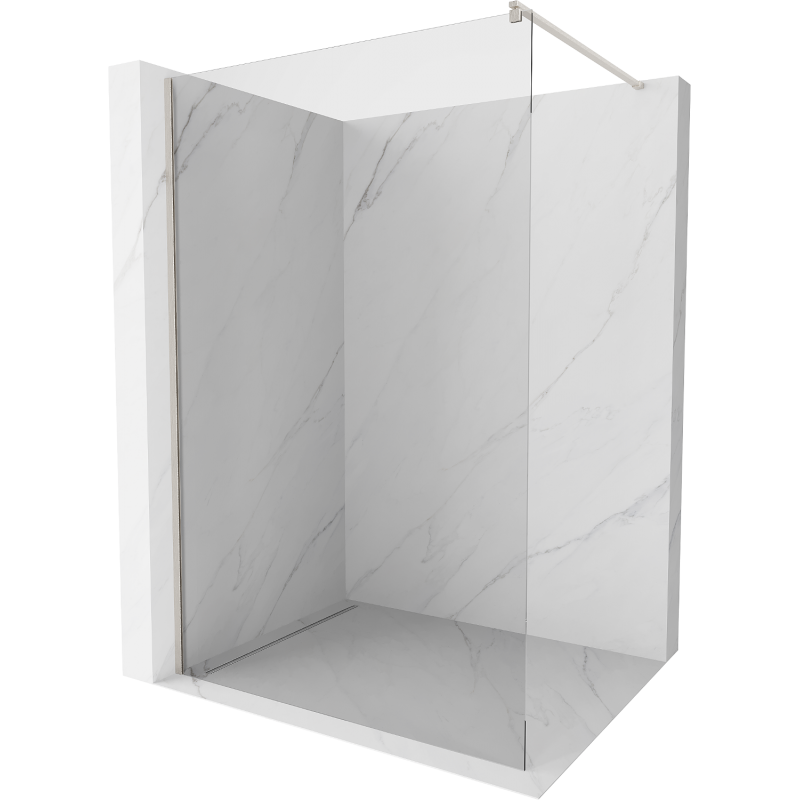 Mexen Kioto sprchová stena Walk-in 110 x 200 cm, priehľadná 8 mm, brúsený nikel - 800-110-101-97-00