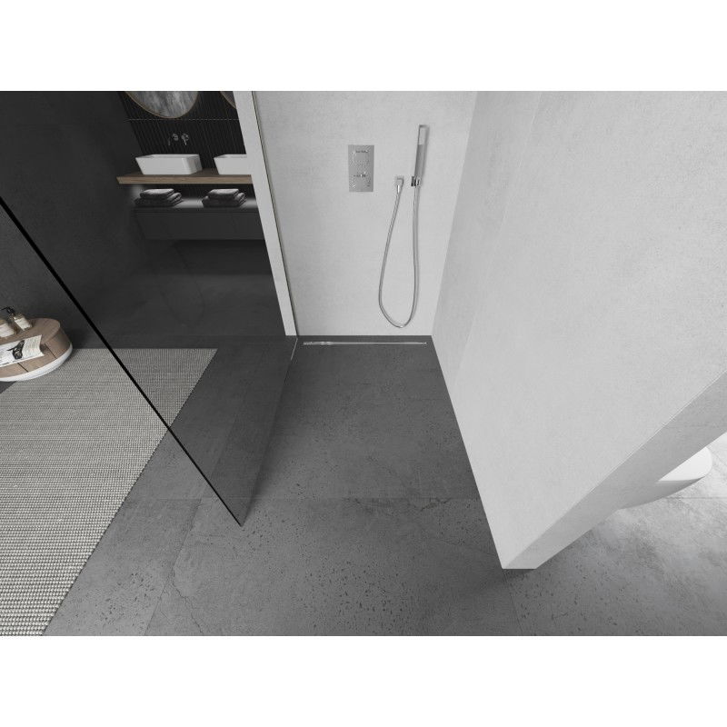 Mexen Kioto sprchová stena Walk-in 170 x 200 cm, transparentná 8 mm, brúsený nikel - 800-170-101-97-00